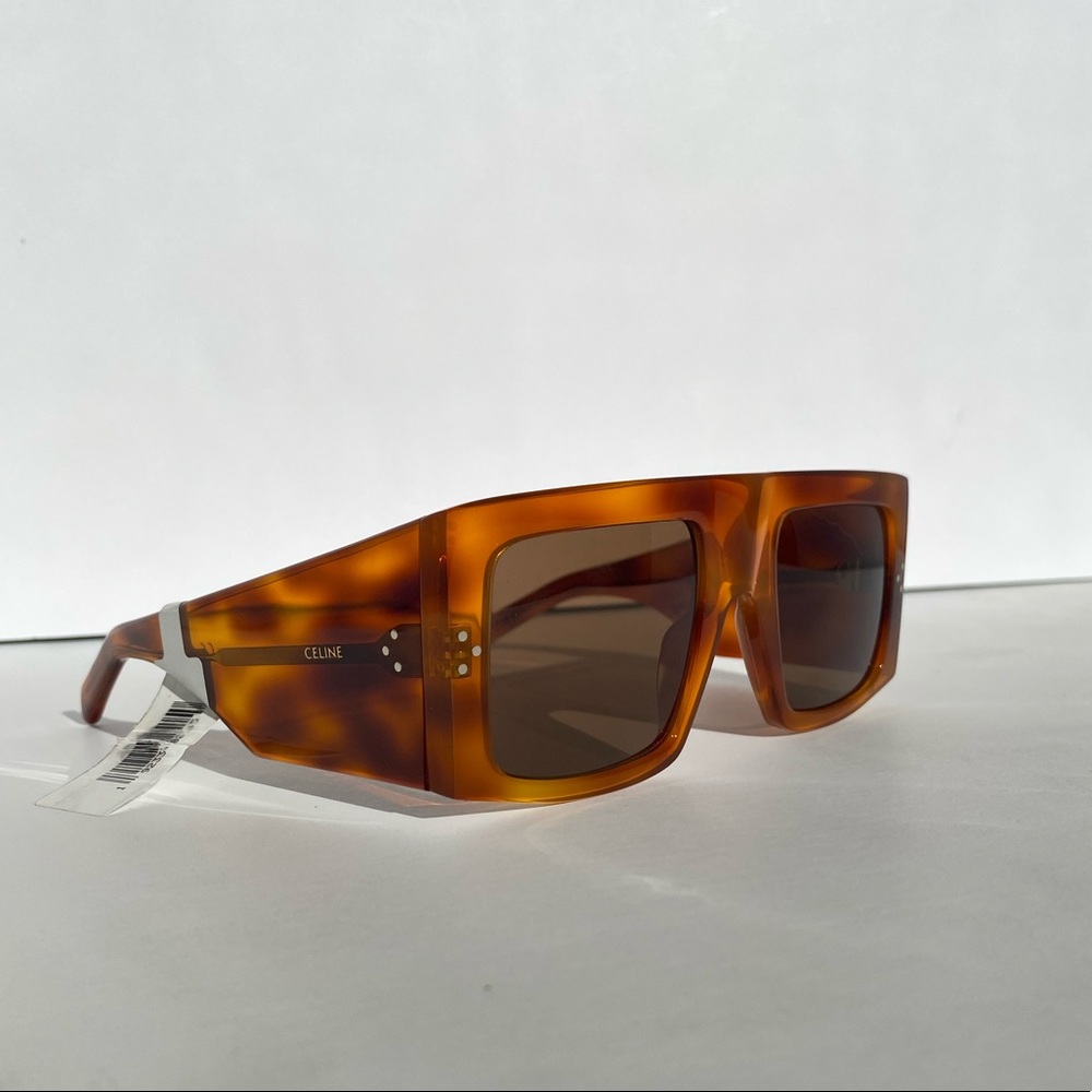 {SOLD} CELINE Havana Flat Top Square Sunglasses ZZ